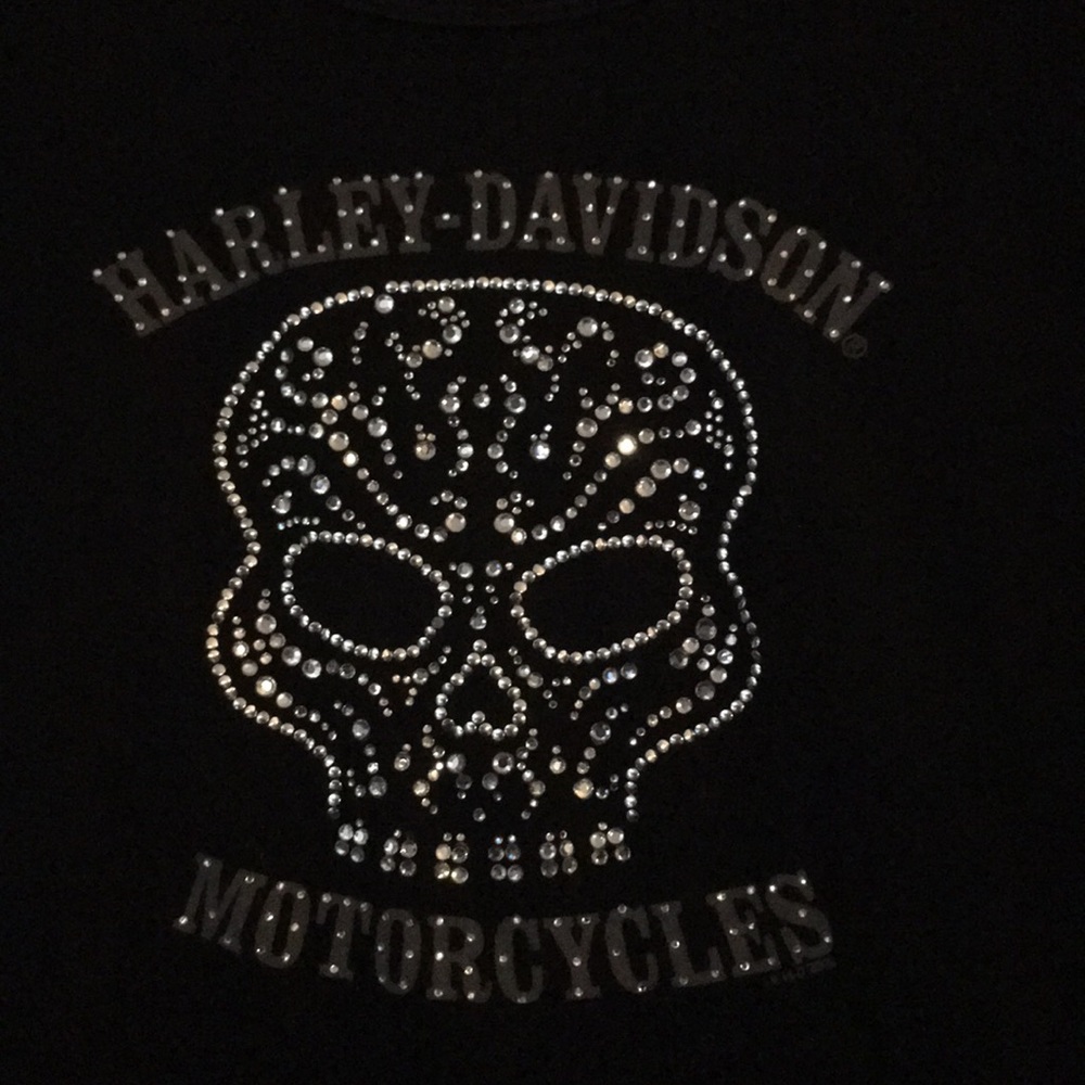 Bling XL Harley Davidson Skull T-shirt